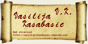 Vasilija Kasabašić vizit kartica